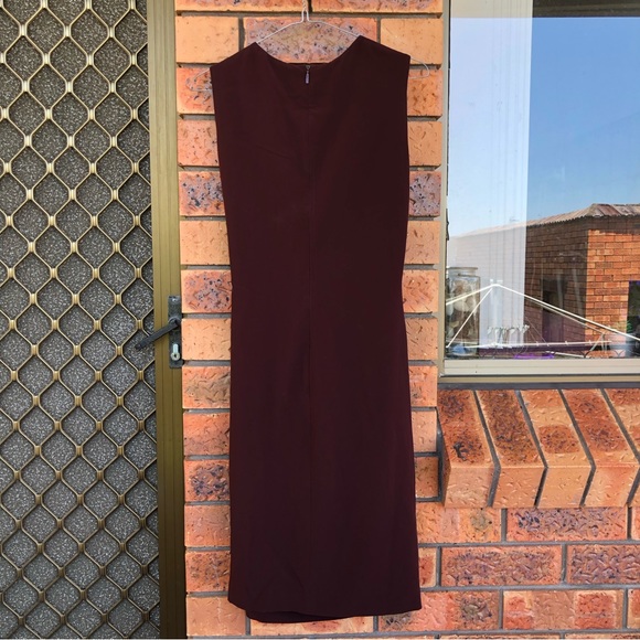 Gucci Burgundy Ruched Side Slim Fitting Short Dress 36 - Picture 2 of 15